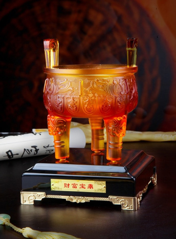琉璃財富寶鼎擺件