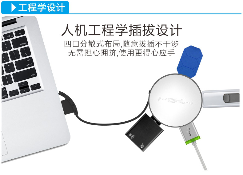 MIPOW usb分線器筆記本臺(tái)式電腦usb hub集線器高速多 4個(gè)擴(kuò)展接口
