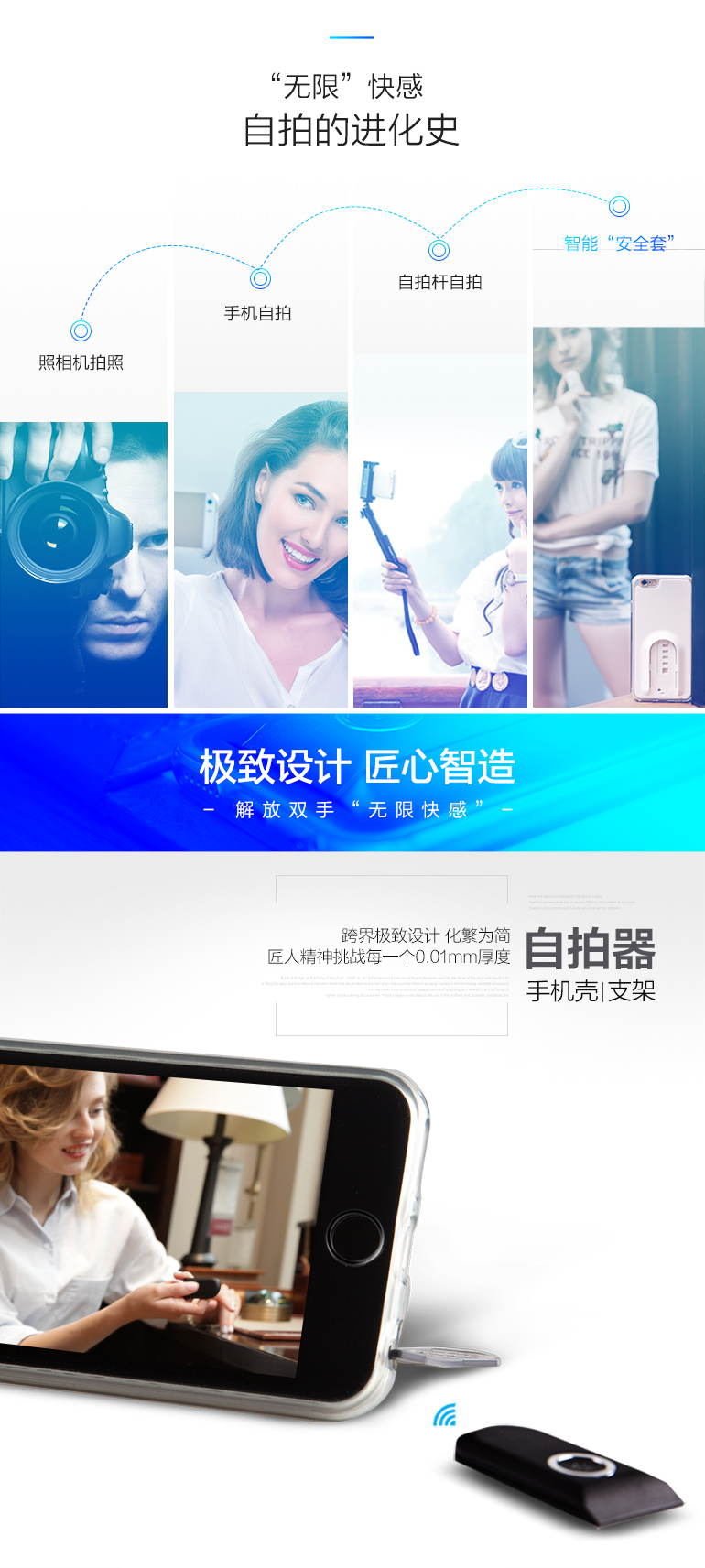 iPhone智能自拍手機殼 手機支架