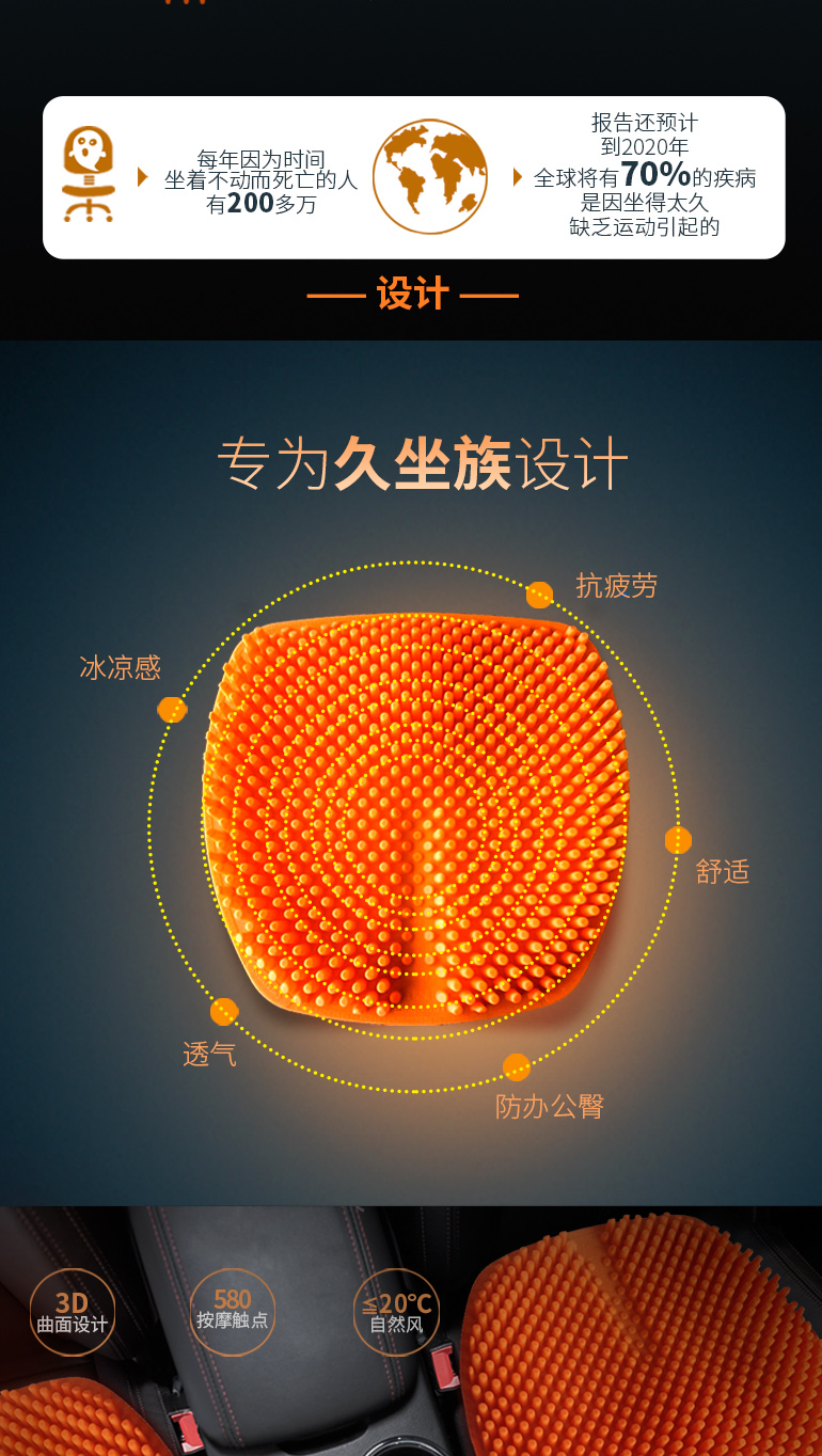 3D光能巴馬坐墊