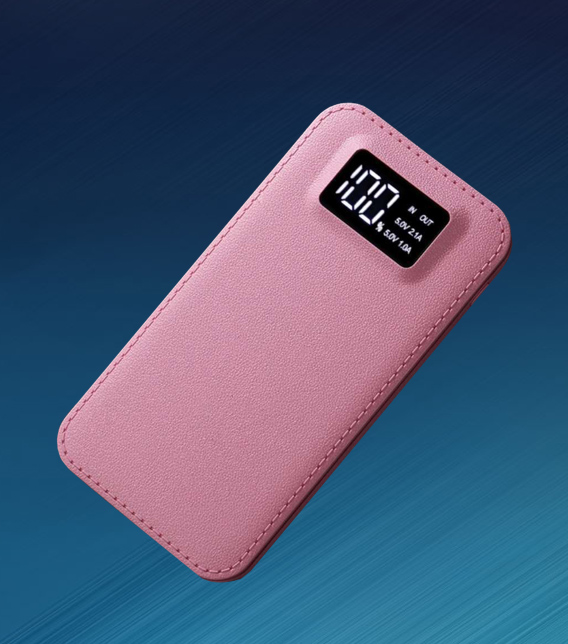 希米仕ABS仿皮紋路帶屏移動電源 10000mAh 